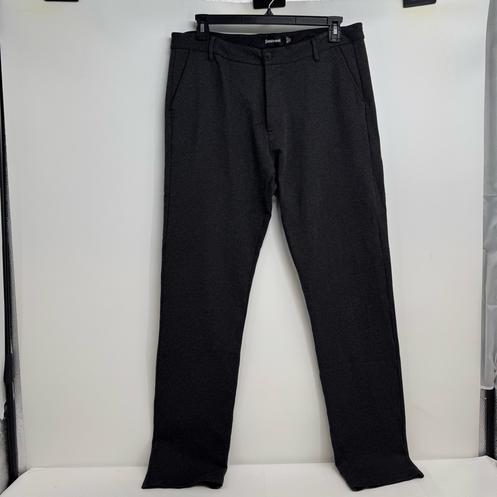 Betabrand Men Size 36 x 35 Pants Dark Gray Straight Leg Stretch